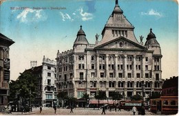 T2/T3 1916 Budapest V. Deák Tér, Anker Palota, Gyógyszertár, Villamosok, Smith Premier írógép, Polacsek és Ekker üzlete  - Zonder Classificatie