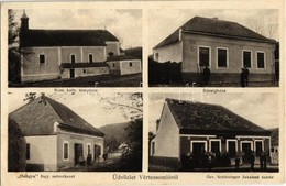 * T2 1932 Vértessomló, Római Katolikus Templom, Községháza, Hangya Fogyasztási Szövetkezet üzlete, Özv. Schlézinger Jaka - Unclassified