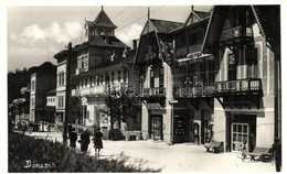 * T2 Borszék, Borsec; Fő Tér, Grohs Ernő üzlete, Heiter György üzlete és Eredeti Felvétele / Main Square, Shops - Zonder Classificatie