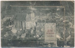 T3/T4 1912 Brassó, Kronstadt, Brasov; Fekete Templom, 10 Képes Leporellólap, Benne Búzasor, Transilvania Kávéház, Posta, - Unclassified