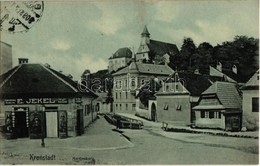 T2 1909 Brassó, Kronstadt, Brasov; Martinsberg / Fellegvár-hegy, Mártonhegyi Szász Evangélikus Templom, E. Jekel üzlete. - Zonder Classificatie