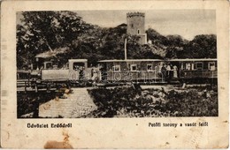 T2/T3 Erdőd, Ardud; Petőfi Torony A Vasút Felől, Gőzmozdony / Castle, Locomotive (fl) - Zonder Classificatie