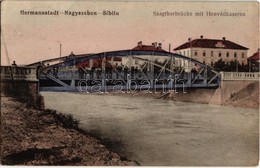 ** T2/T3 Nagyszeben, Hermannstadt, Sibiu; Saagthorbrücke Mit Honvédkaserne / Híd A Honvéd Laktanyával. Kiadja Bein J. /  - Zonder Classificatie