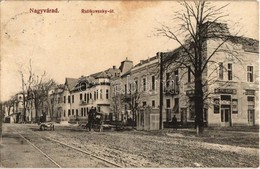 T2/T3 1915 Nagyvárad, Oradea; Rulikovszky út, üzletek, Villamos Sínpálya. Kiadja Rigler József Ede Rt. Társfiókja / Stre - Non Classés