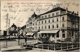 T2 1911 Nagyvárad, Oradea; Bémer Tér, Pannonia Szálloda és Kávéház, üzletek / Street View, Hotel And Café, Shops - Unclassified