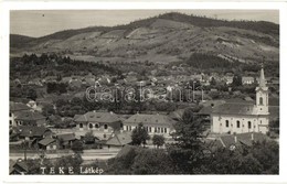 T2 1942 Teke, Tekendorf, Teaca; Látkép Templommal / Panorama View With Church - Non Classés