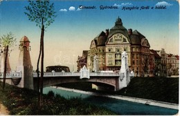 ** T2/T3 Temesvár, Timisoara; Gyárváros, Hungária Fürdő A Híddal, Villamos / Fabrica, Bathing Hall, Spa, Bridge With Tra - Non Classés