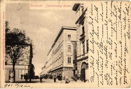 T3 1901 Temesvár, Timisoara; Jenőherceg Utca, üzletek, Hirdetőoszlop / Street View, Shops, Advertising Column (kis Szaka - Non Classés