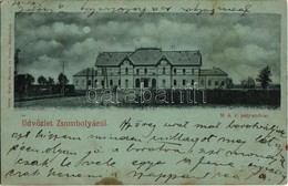 T2/T3 Zsombolya, Jimbolia; MÁV (Magyar Királyi Államvasutak) Pályaudvar, Vasútállomás. Kiadja Manzin és Ferch / Bahnhof  - Zonder Classificatie