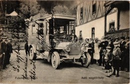 T2 1914 Feketehegy-fürdő, Cernohorské Kúpele (Merény, Nálepkovo);  Autóbusz Megállóhely / Autobus Station - Zonder Classificatie