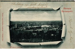 T2/T3 1901 Ipolyság, Sahy; Látkép Templommal. Kiadja Kanyó Antal / General View With Church (EK) - Unclassified