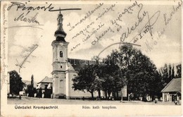 T2/T3 1906 Korompa, Krompach, Krompachy; Római Katolikus Templom, üzlet / Catholic Church, Shop (EK) - Unclassified