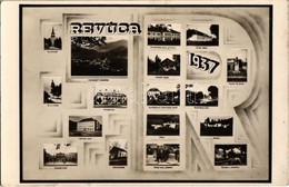 ** T2 1937 Nagyrőce, Gross-Rauschenbach, Velká Revúca; Mozaik Lap / Mosaic Postcard - Ohne Zuordnung