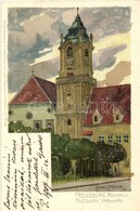 T2 Pozsony, Pressburg, Bratislava; Városház / Town Hall / Rathaus. Künstlerpostkarte No. 2876. Von Ottmar Zieher, Litho  - Unclassified