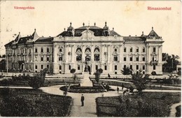 T2/T3 1908 Rimaszombat, Rimavská Sobota; Vármegyeháza. Kiadja Ifj. Rábely Miklós / County Hall (EK) - Ohne Zuordnung