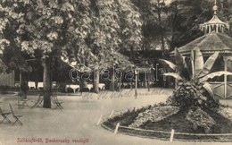 T2 1912 Szliácsfürdő, Kúpele Sliac; Dankovszky Vendéglő Kerthelyisége. Molnár M. Kiadása / Restaurant Garden - Unclassified