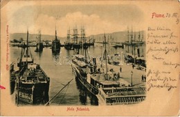 T2/T3 1899 Fiume, Rijeka; Molo Adamich / Port With Ships  (EK) - Non Classés