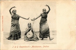 ** T4 Malabar, Indian Folklore, Women With Musical Instrument, Traditional Costumes. I. & G. Hagenbeck. Wilhelm Hoffmann - Zonder Classificatie