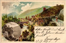 T2/T3 1899 Merano, Meran (Südtirol); Gilfpromenade, Zenoburg / Castel San Zeno / Castle. Kunstanstalt Lautz & Isenbeck N - Sin Clasificación