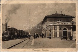 ** T2/T3 Tolmezzo, Tolmec, Tolmein; Stazione / Bahnhof / Railway Station With Locomotive (from Postcard Booklet) - Unclassified