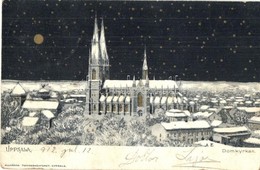 * T2/T3 1912 Uppsala, Upsala; Domkyrkan / Church, Cathedral, Winter At Night (fa) - Non Classés