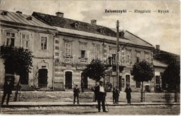 T3 Zalishchyky, Zaleszczyki; Ringplatz / Rynek / Street View With Shops + 1916 K. K. 21. Landwehr-Infanterie-Truppendivi - Ohne Zuordnung