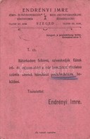 T2/T3 Endrényi Imre Könyv és Papírkereskedés, Könyvnyomda; Fizetési Felszólítás / Payment Notice Of A Hungarian Book And - Unclassified