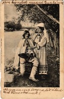 * T4 Erdélyi Folklór, Jegyespár Népviseletben. Adler Fényirda / Transylvanian Folklore, Couple In Traditional Costumes ( - Non Classés