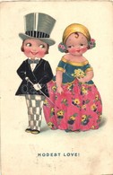 T2/T3 Children Couple, Humour, Cellaro 'Dolly-Serie' Litho (EK) - Ohne Zuordnung