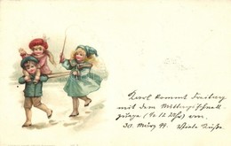 T2 1899 Playing Children Litho - Non Classés