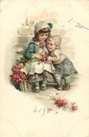 ** T2/T3 Girls With Flowers Litho (EK) - Unclassified