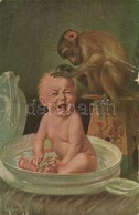 ** T3/T4 Unerbetener Liebesdienst / Child, Monkey, Humour S: A. Von Riesen (small Tear) - Unclassified