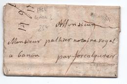 1764 - LETTRE De GRASSE (ALPES MARITIMES / VAR) Avec MP LENAIN 3 - 1701-1800: Precursors XVIII