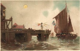 T4 Port With Ship, Hold To Light Litho (b) - Zonder Classificatie