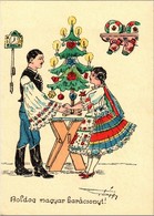 ** T2 Boldog Magyar Karácsonyt! / Hungarian Irredenta Christmas Greeting Art Postcard S: Pálffy - Unclassified