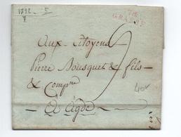 1792 - LETTRE De GRASSE (ALPES MARITIMES / VAR) Avec MP ROUGE - 1701-1800: Precursors XVIII