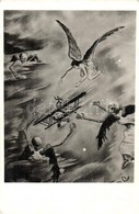T2 1942 WWII Hungarian Military Art Postcard, Aircraft With Angels Of Death - Zonder Classificatie