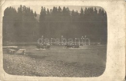 T2/T3 1918 Osztrák-magyar Katonák átkelése Folyón / Austro-Hungarian Soldiers Corossing A River, Photo (EK) - Zonder Classificatie