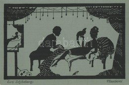 ** T1/T2 Plauderei / Silhouette Art Postcard. Nosnora Verlag W. 30. S: Eva Schönberg - Zonder Classificatie