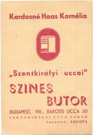 * T2 Kardosné Haas Kornélia 'Szentkirályi Uccai' Színes Bútor áruházának Reklámlapja / Hungarian Furniture Shop's Advert - Sin Clasificación