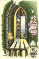 T2/T3 'Boldog Magyar Húsvétot' / Easter Greeting Art Postcard, S: Bozó (EK) - Ohne Zuordnung