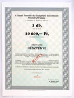 Budapest 1991. 'Sasad Termelő és Szolgáltató Szövetkezeti Részvénytársaság' Névre Szóló Részvénye 10.000Ft-ról, Szelvény - Non Classés