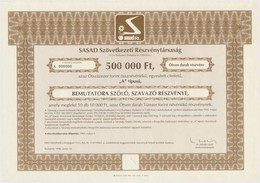 Budapest 1996. 'SASAD Szövetkezeti Részvénytársaság' ötven Darab Bemutatóra Szóló, Szavazó Részvénye összesen 500.000Ft- - Unclassified