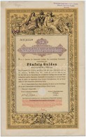 Ausztria / Bécs 1868. Államadóssági Kötvény 50G-ről, Bélyegzésekkel, Szelvényekkel T:II - Unclassified