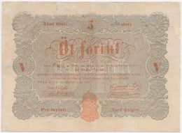 1848. 5Ft Vörösesbarna, Barna Hátlap T:III- Restaurált - Zonder Classificatie