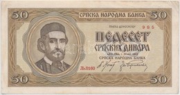 Szerbia / Német Megszállás 1942. 50D T:III Szép Papír Serbia / German Occupation 1942. 50 Dinara C:F Fine Paper Krause 2 - Unclassified