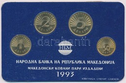 Macedónia 1993. 50d-5D (4xklf) Forgalmi Sor T:1,1-
Macedonia 1993. 50 Deni - 5 Denar (4xdiff) Coin Set C:UNC,AU - Non Classés