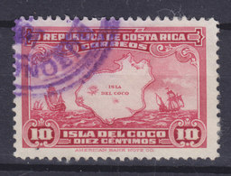 Costa Rica 1936 Mi. 194    10 C. Suche Nach Dem Piratenschatz Auf Der Kokosinsel (II) Karte Map - Costa Rica