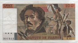 100 FRANCS DELACROIX  1980  SERIE E.31 - 100 F 1978-1995 ''Delacroix''