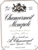 CHAMVERMEIL MONOPOLE / VIN DE TABLE / GIRONDE - Vino Tinto